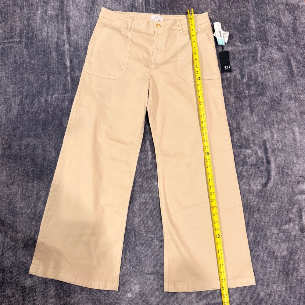 KUT from the Kloth Meg Wide Leg Utility Pants Tan Khaki Size 16 NWT NWOT Spot - Picture 2 of 9